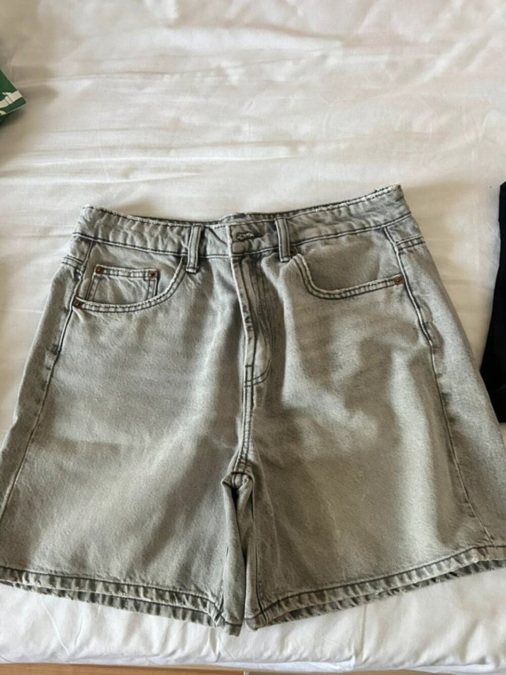Women's Gray High Waist Denim Shorts